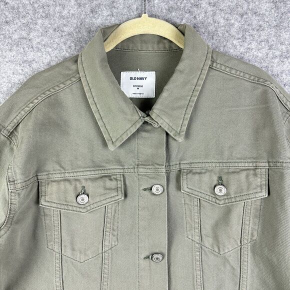 Old Navy Jacket Womens Medium Boyfriend Utility Button Front Casual Layering NEW - Picture 7 of 14